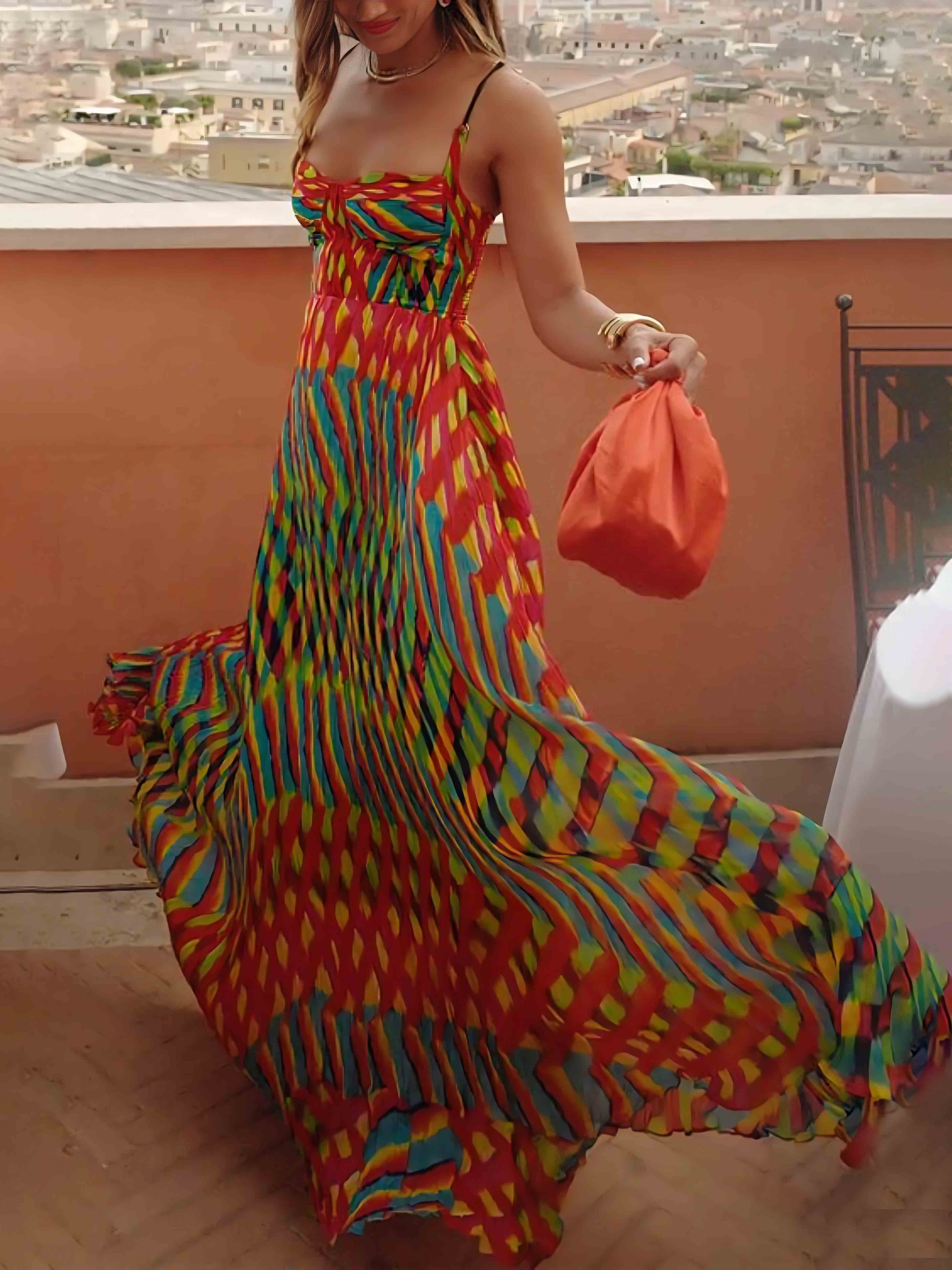Elodie Personalized Painted Print A-Line Maxi Dress