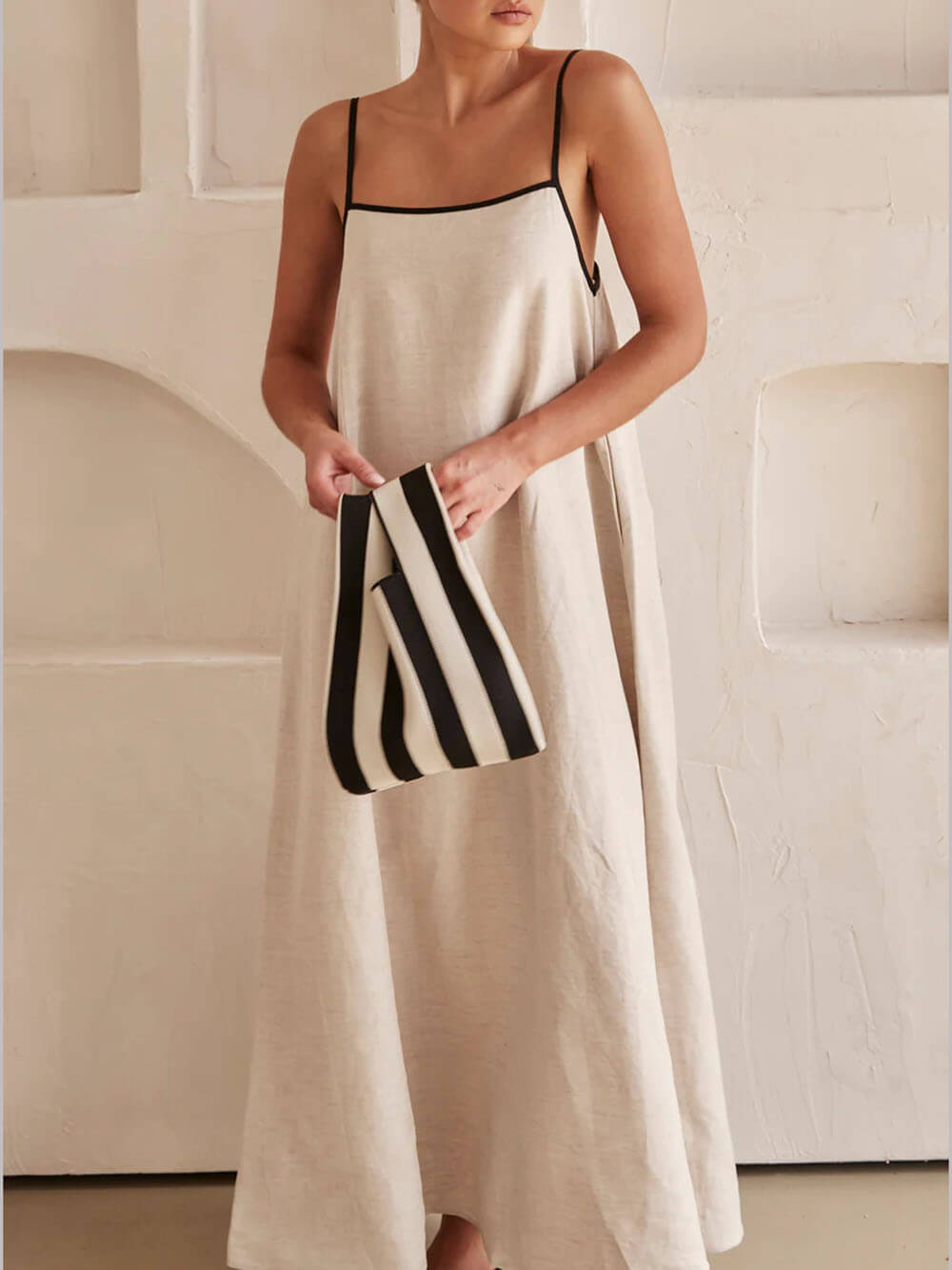 Daniela A-Line Summer Vibe Contrasting Suspender Dress