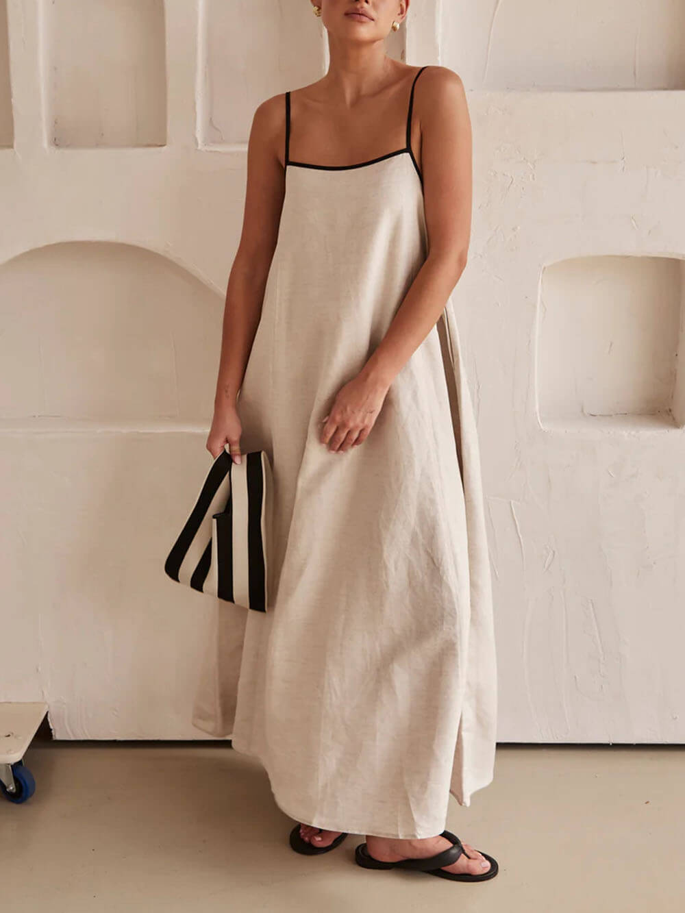 Daniela A-Line Summer Vibe Contrasting Suspender Dress