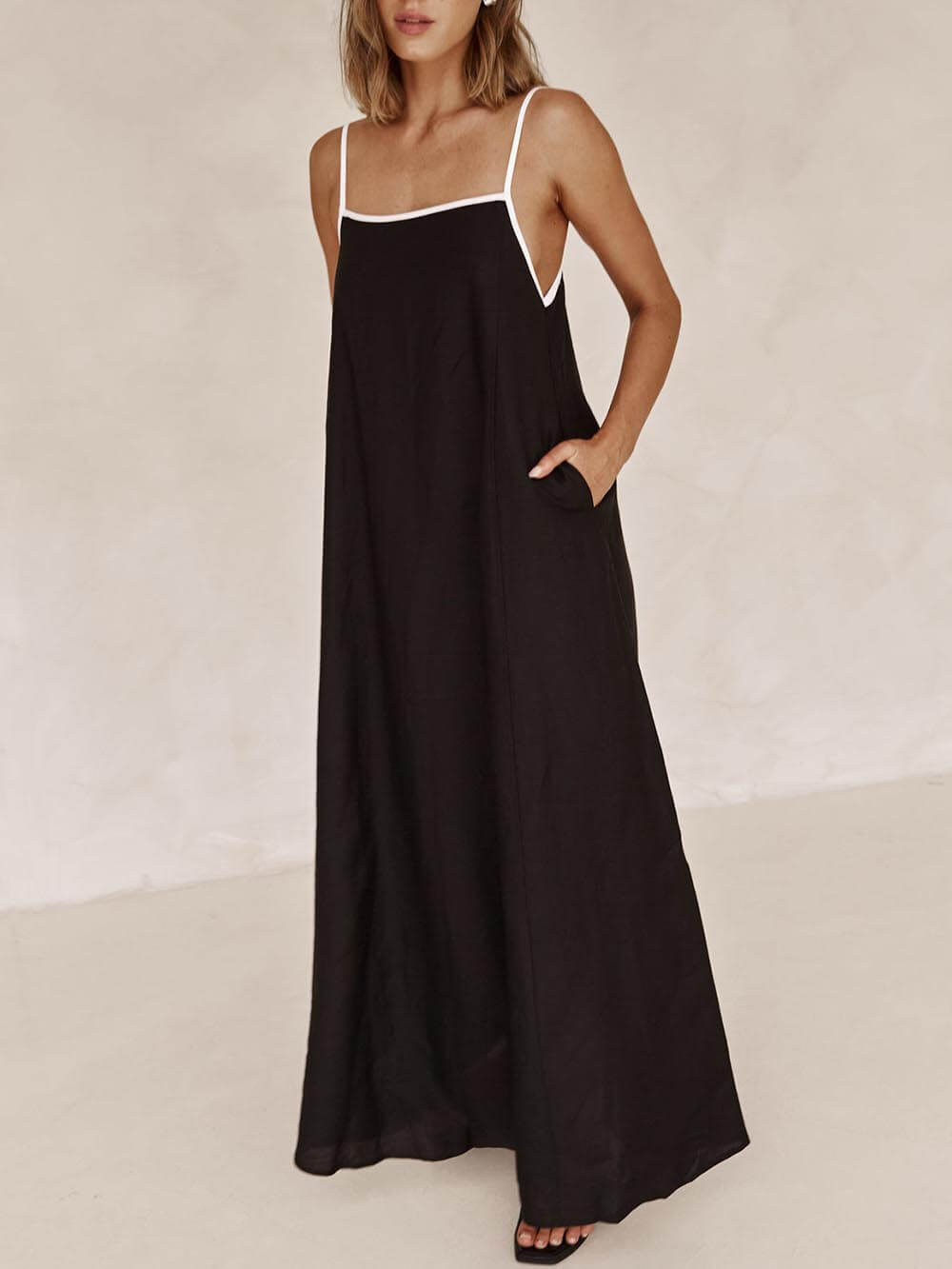 Daniela A-Line Summer Vibe Contrasting Suspender Dress