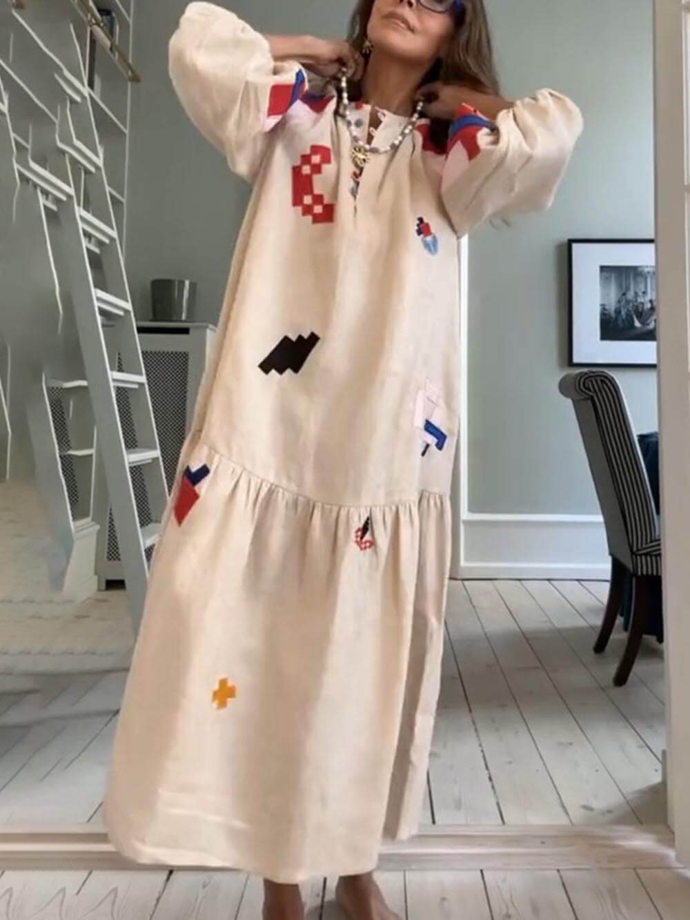 Maja Ethnic Printed Lightweight Maxi Dress