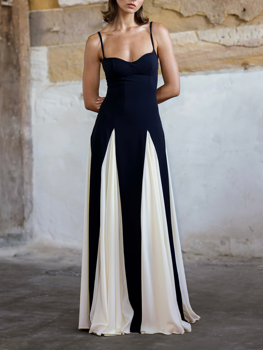 Wren Panelled Tulle A-Line Slip Maxi Dress