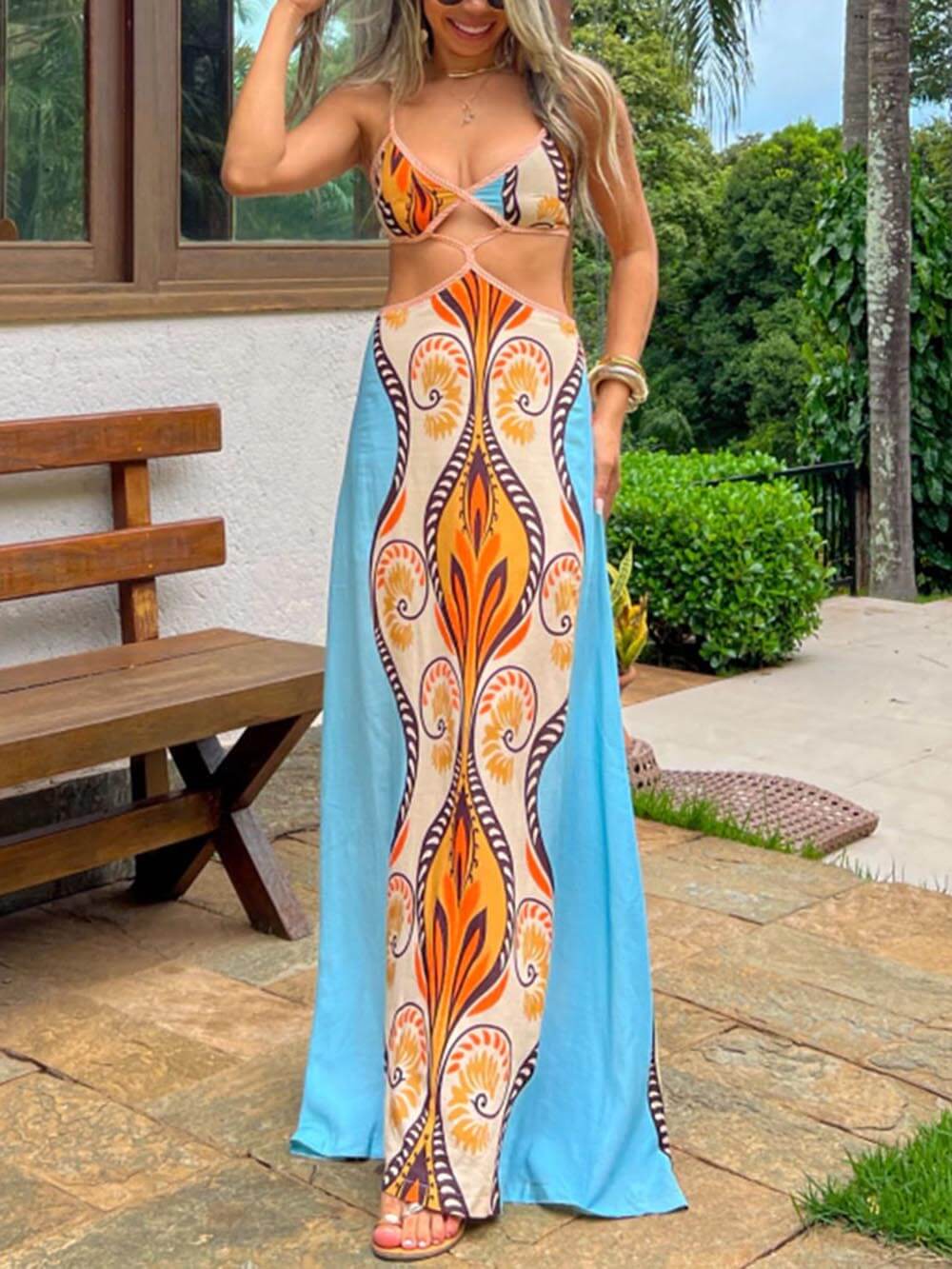 Pilar Summer Vacation Exotic Suspender Dress