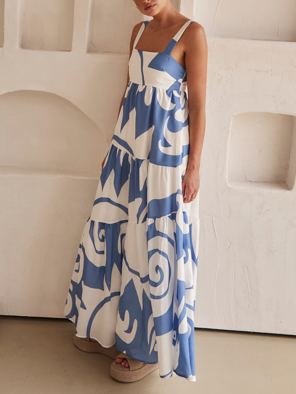 Victoria Geometric Print Maxi Dress