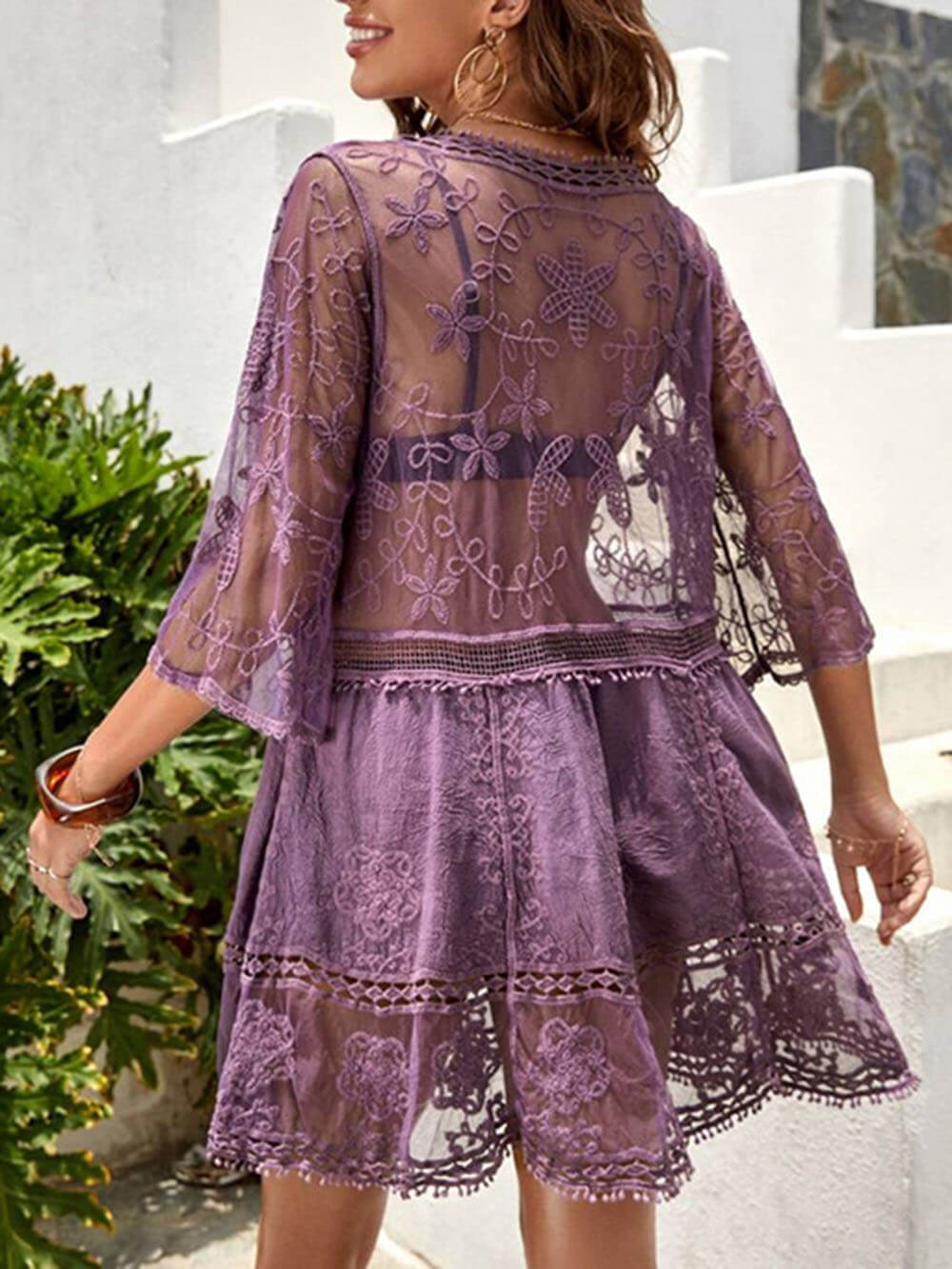 Clementine Loose Lace Beach Vacation Bikini Cover-Up Dress