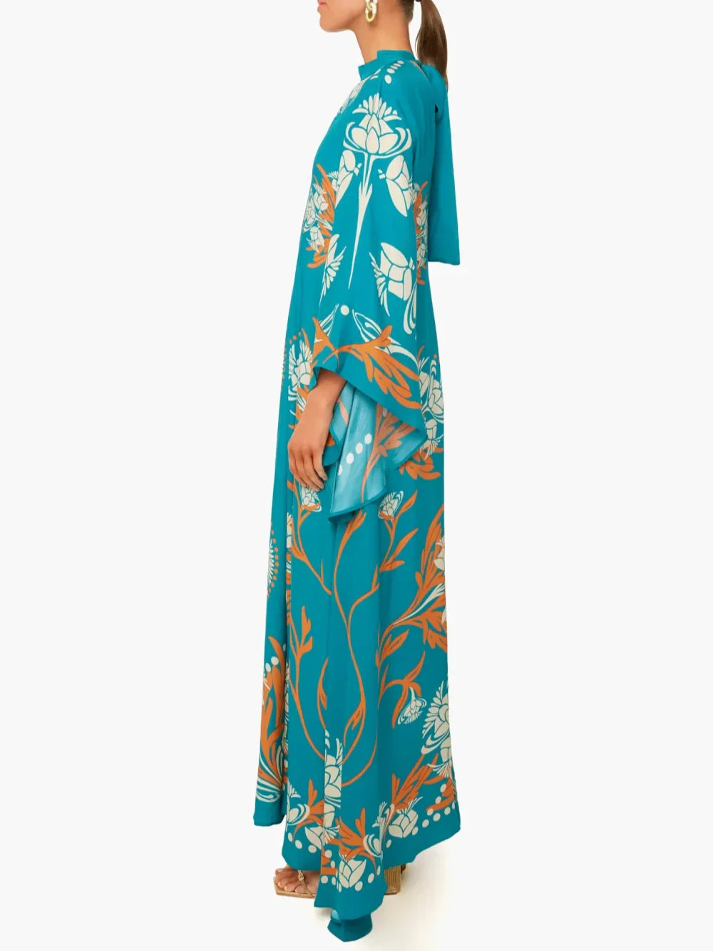 Nadia Vintage Stunning Print Maxi Dress