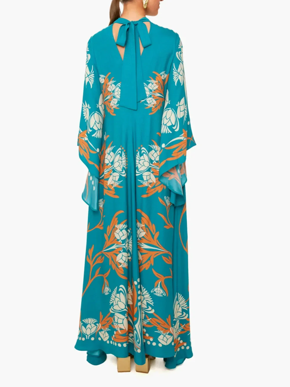 Nadia Vintage Stunning Print Maxi Dress