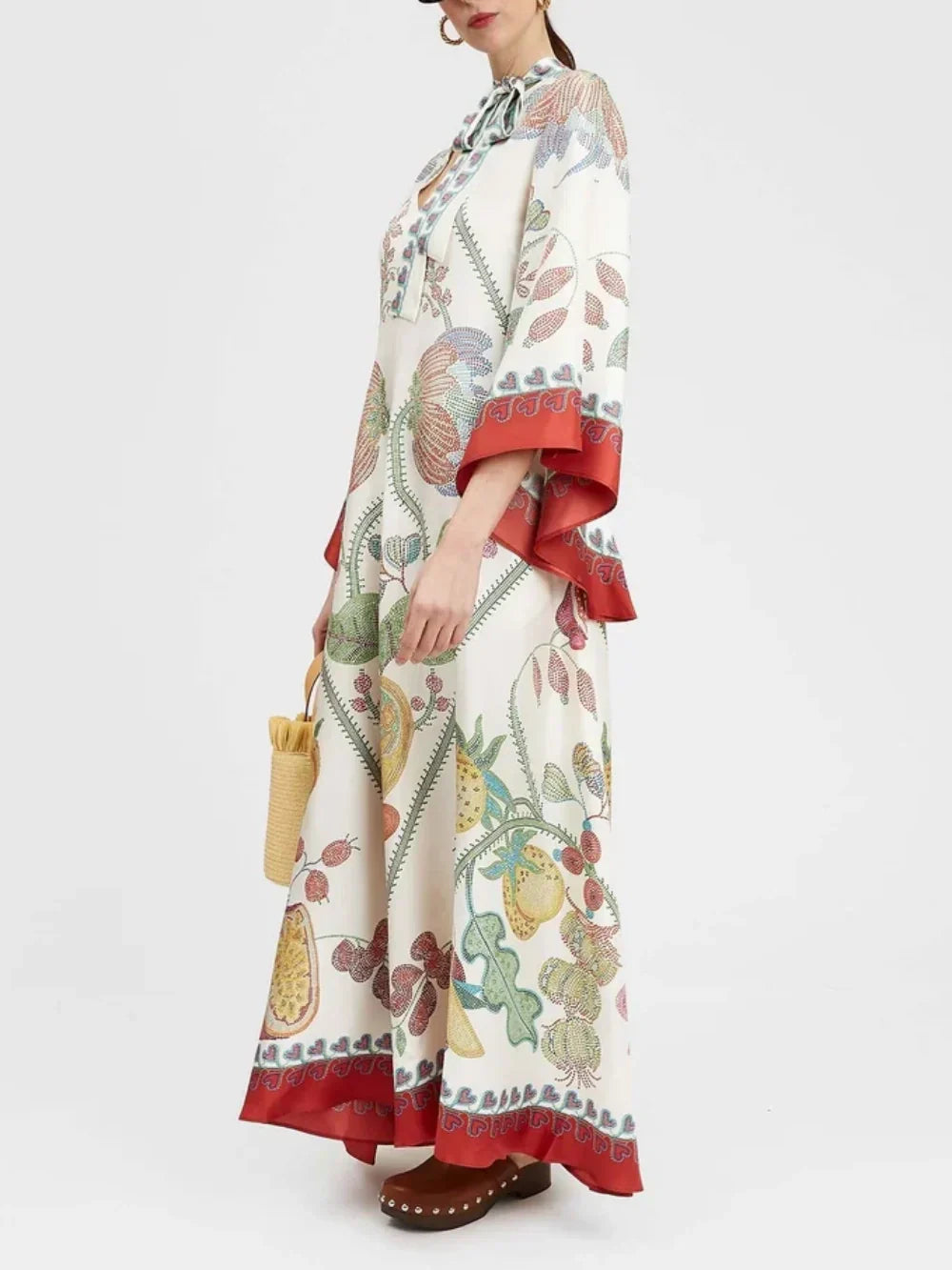 Thea Placed Ebony Print Maxi Dress