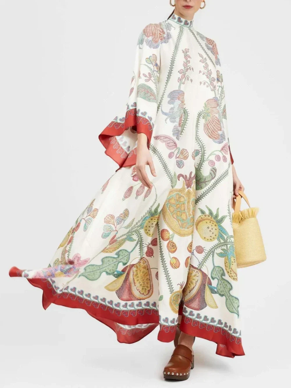 Thea Placed Ebony Print Maxi Dress