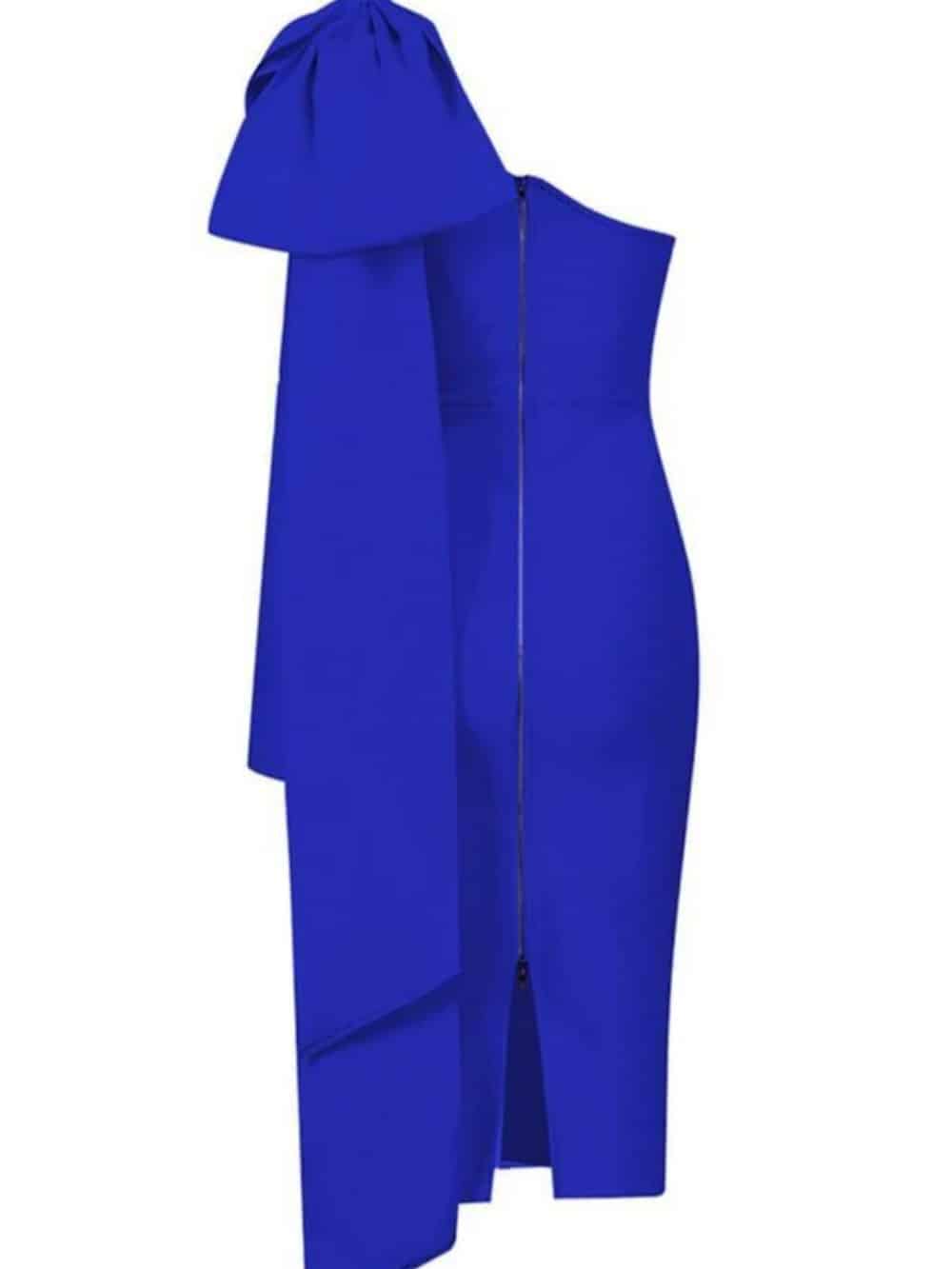 Winifred Blue One Shoulder Bandage Dress