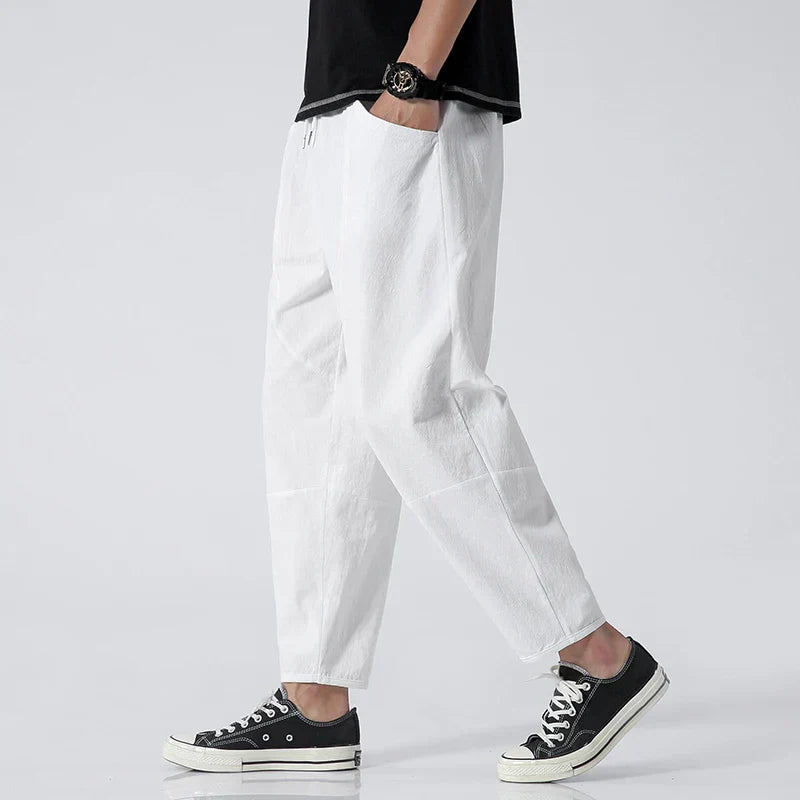 Kyoto Cropped Linen Trousers