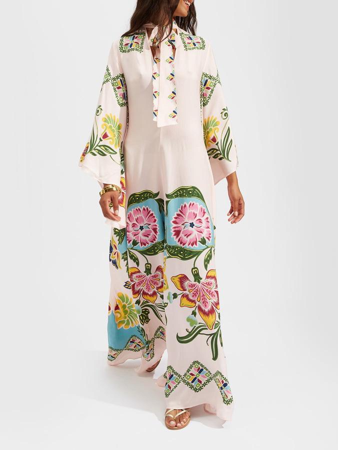 Hazel Sunshine Floral Print Flowing Maxi Dress