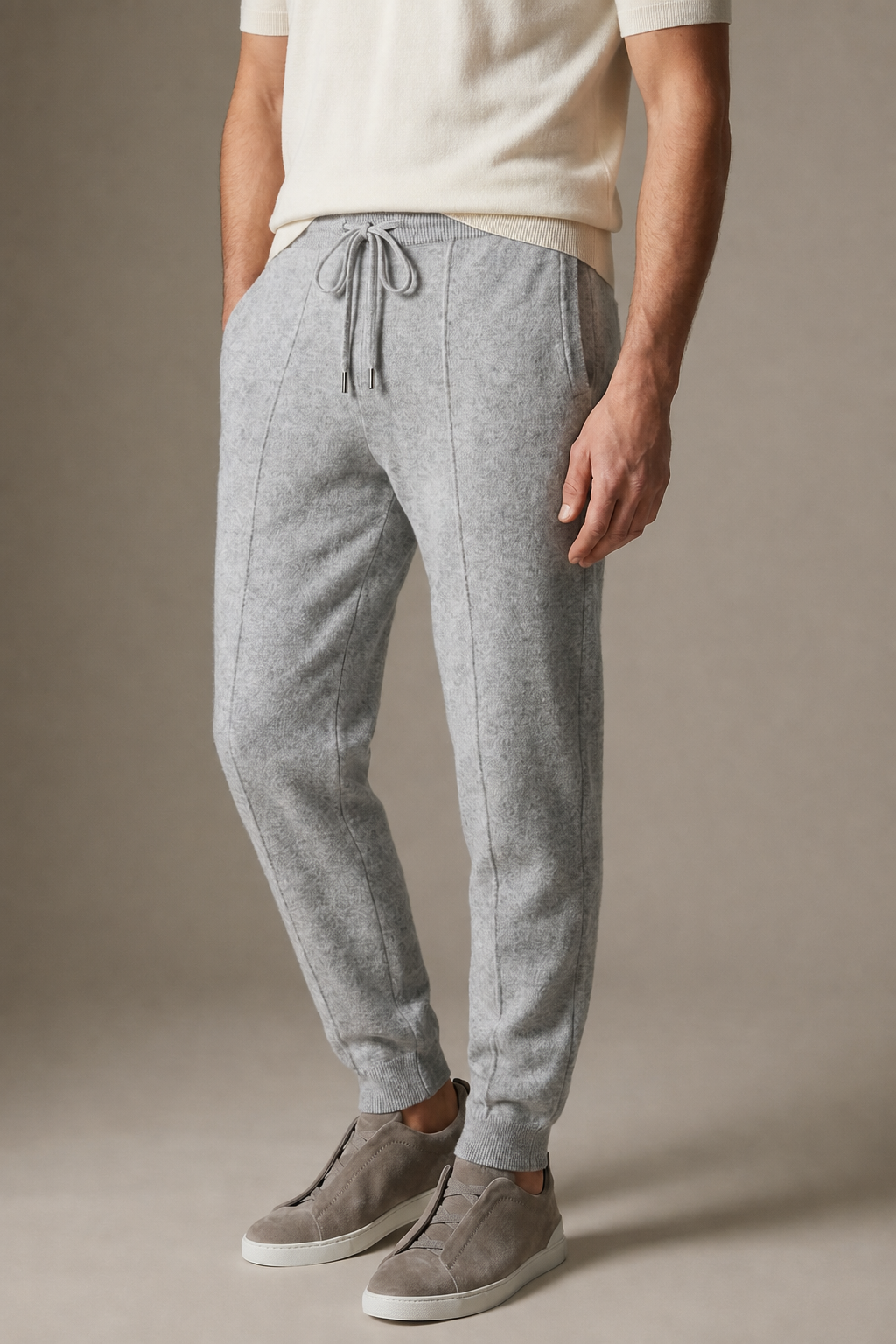 Cloud Merino Wool Trousers – Light Grey