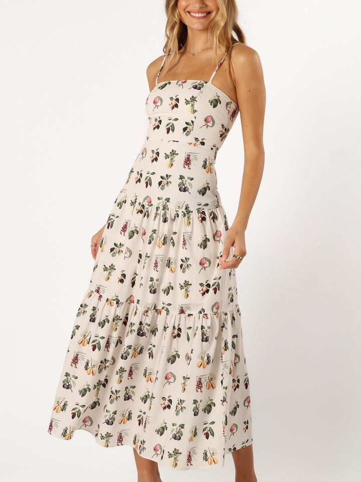 Celia Fruit Floral Midi Dress