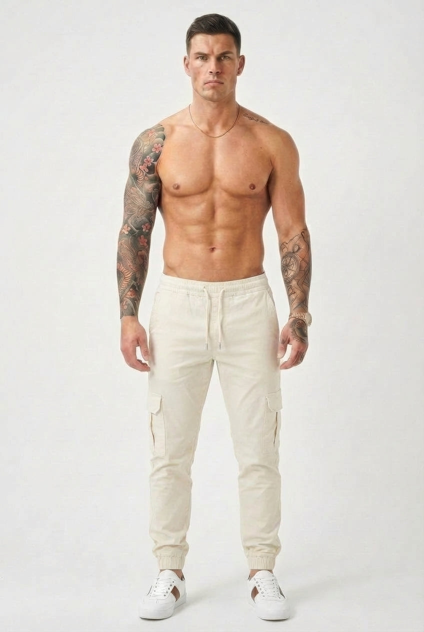 Camden Cargo Joggers – Cream