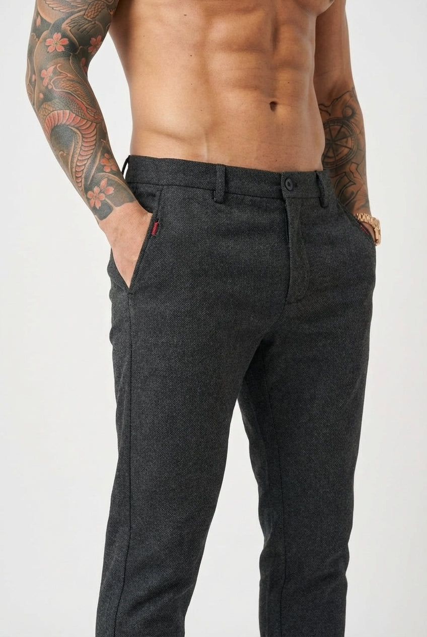 Luca Slim-Fit Trousers – Black