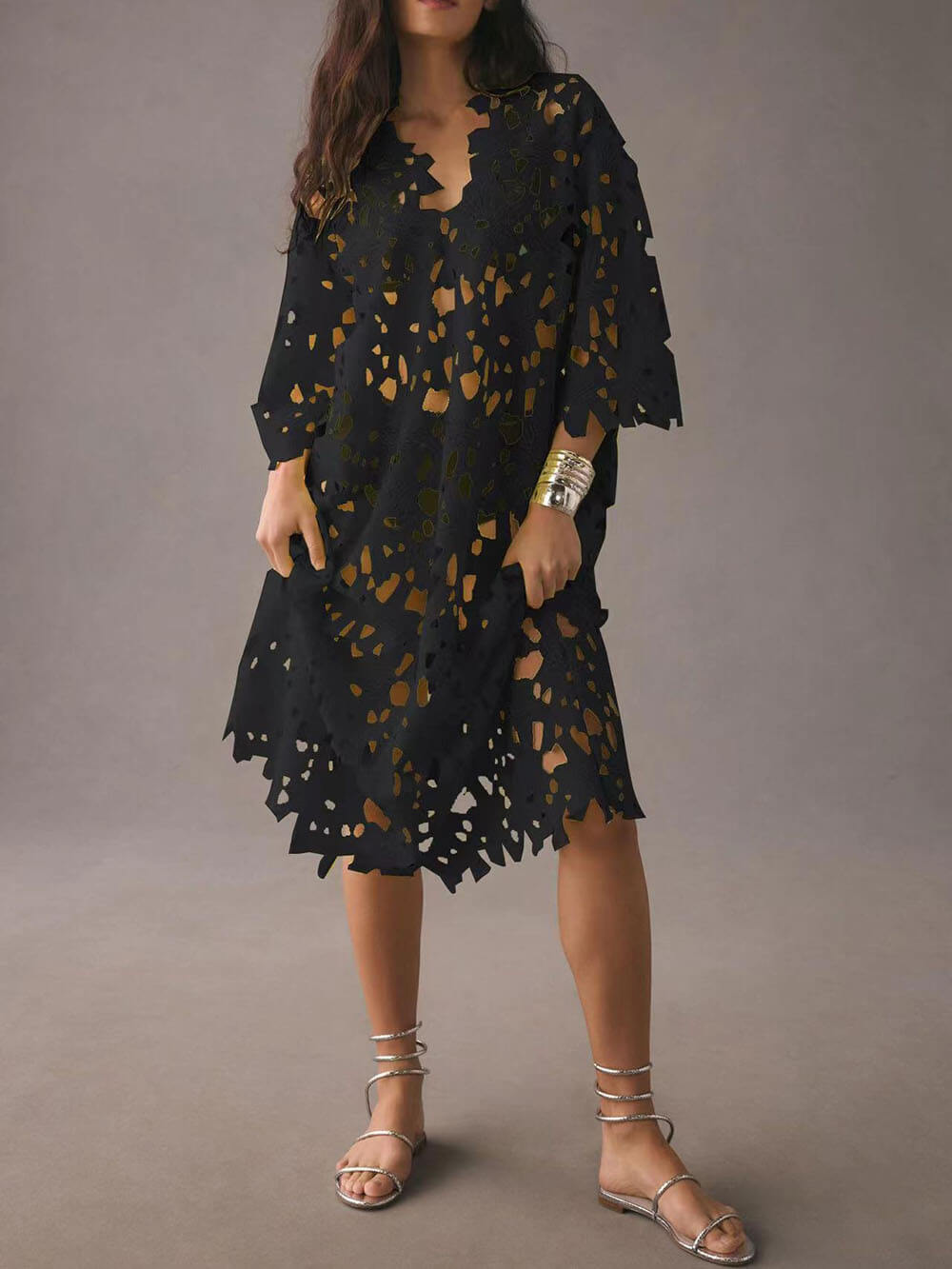 Serafina Cover Up Lace Beach Midi Dress