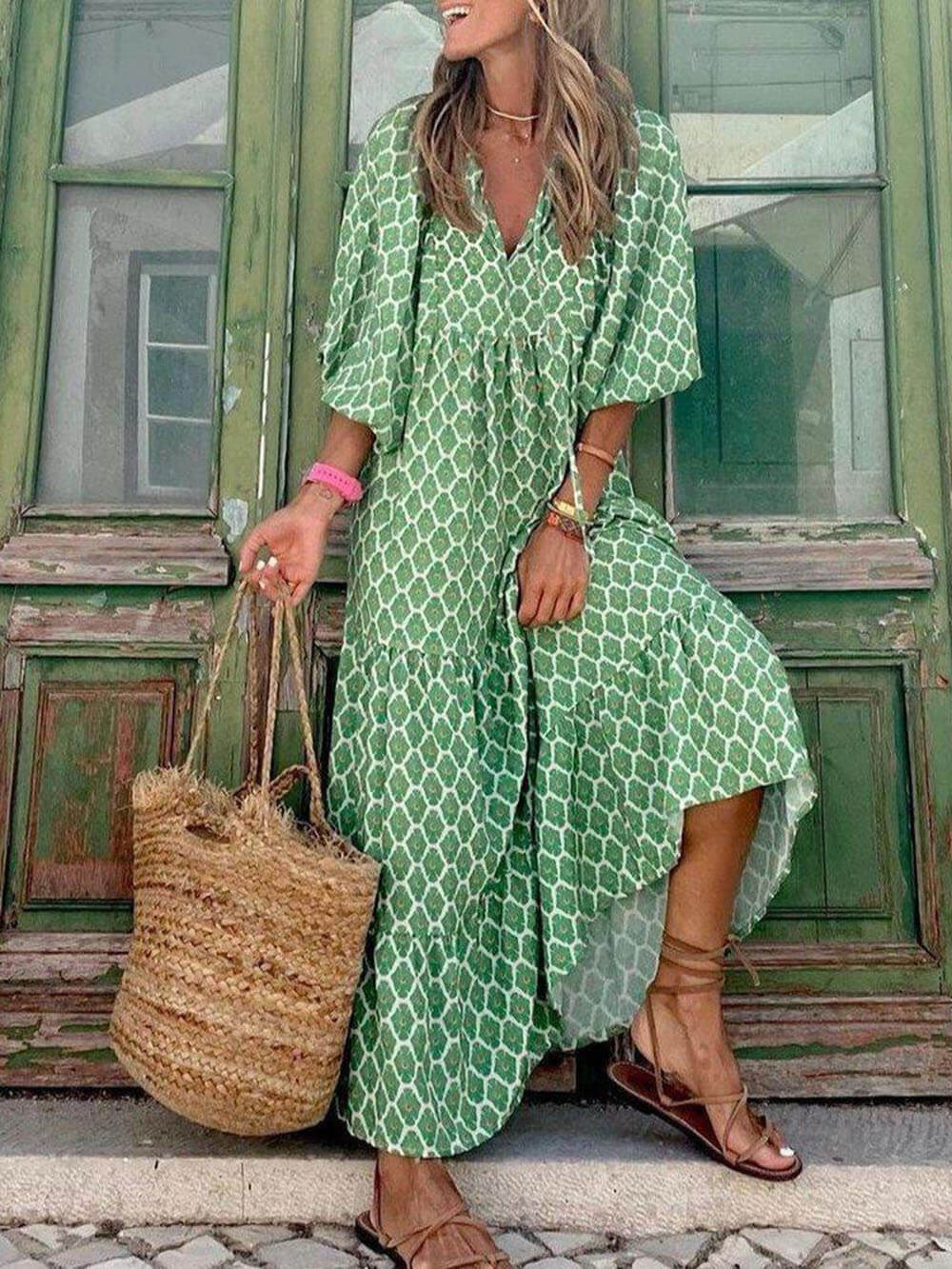 Cordelia Bohemian Printed Maxi Dress