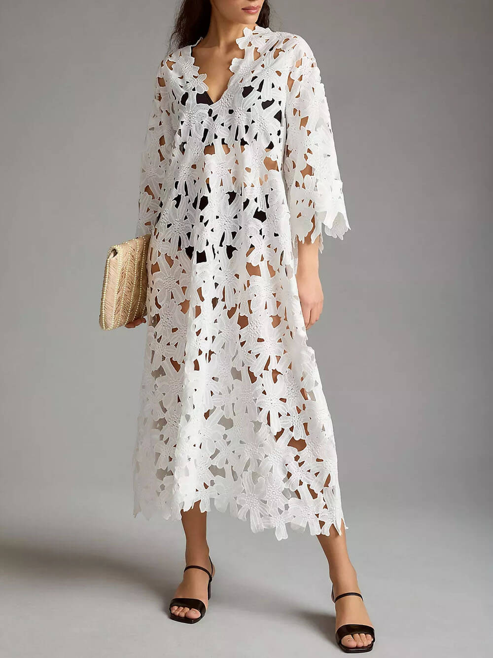Serafina Cover Up Lace Beach Midi Dress