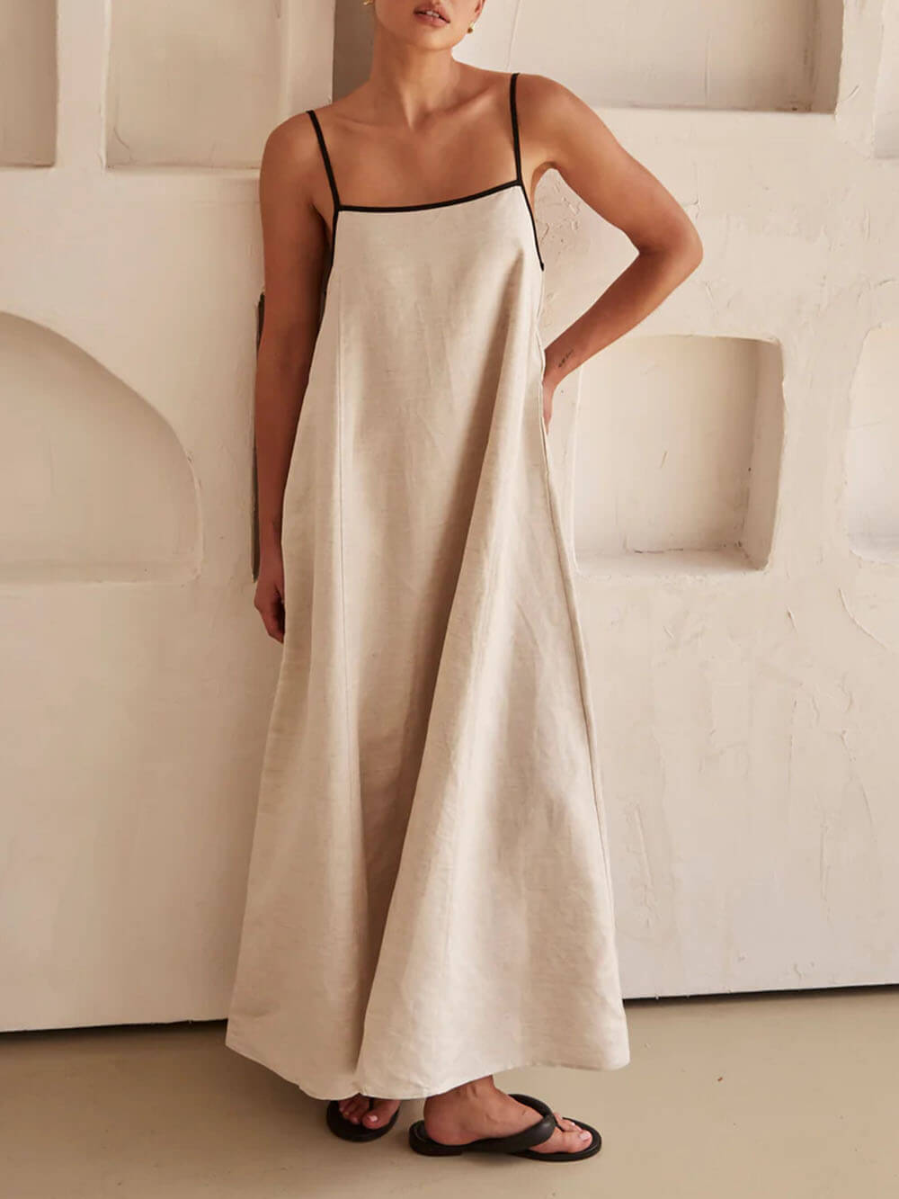 Daniela A-Line Summer Vibe Contrasting Suspender Dress