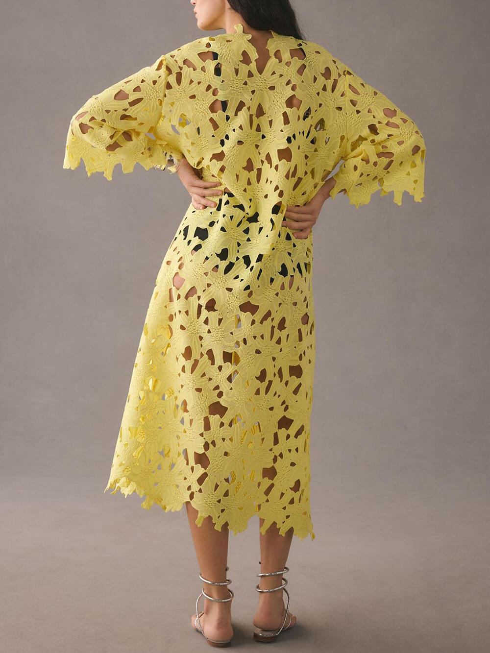 Serafina Cover Up Lace Beach Midi Dress