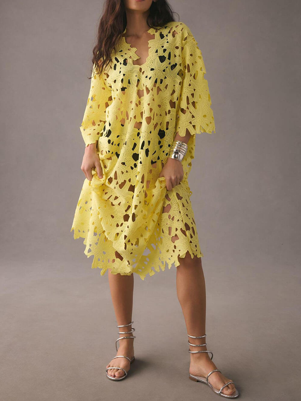 Serafina Cover Up Lace Beach Midi Dress