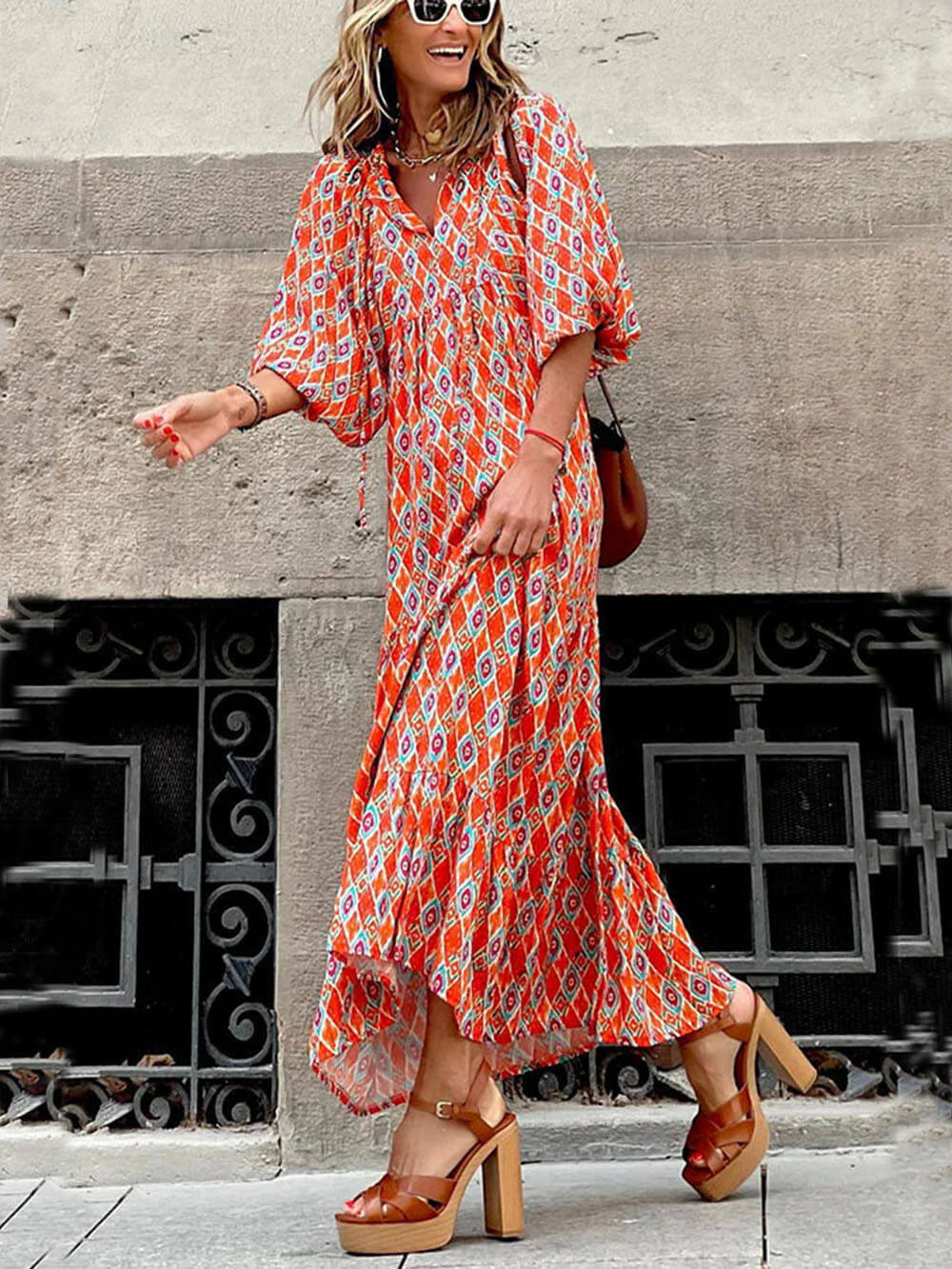 Cordelia Bohemian Printed Maxi Dress