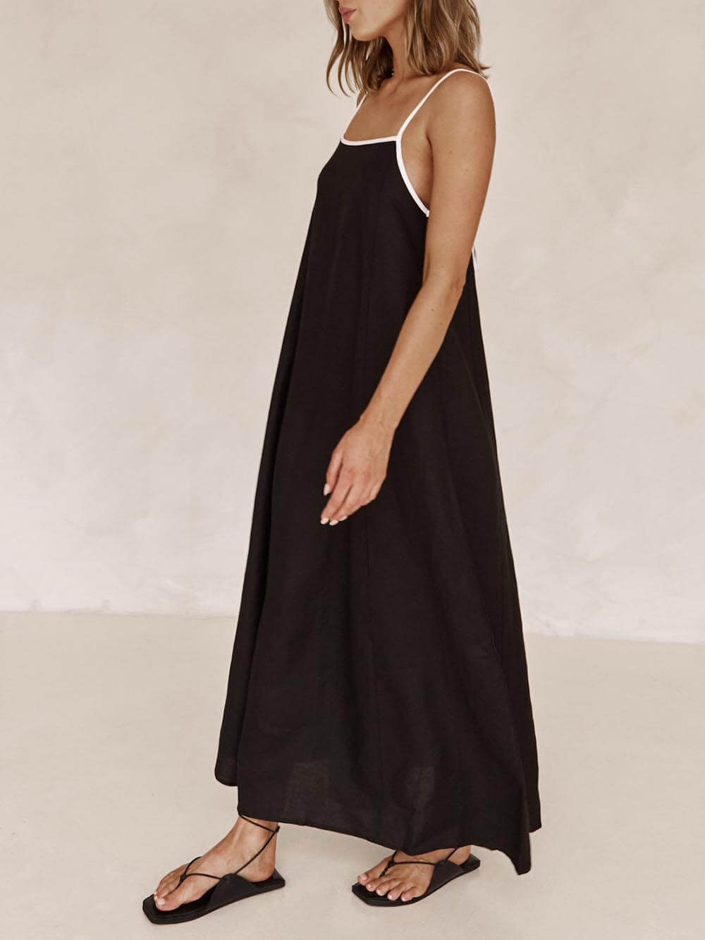 Daniela A-Line Summer Vibe Contrasting Suspender Dress