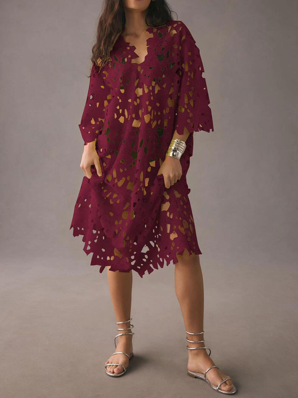 Serafina Cover Up Lace Beach Midi Dress