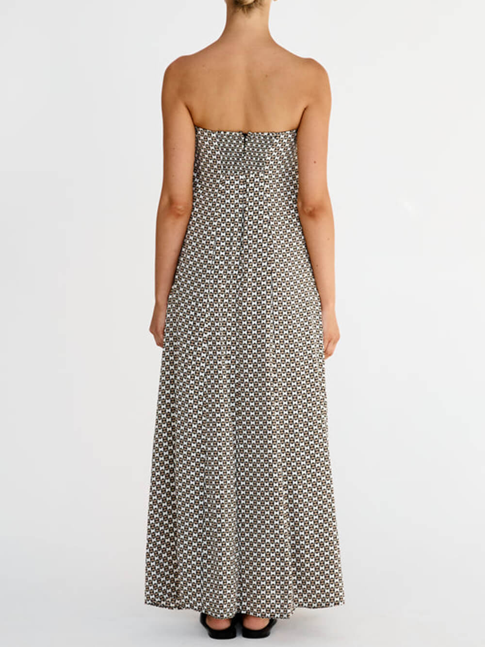 Niamh Bohemian Diamond Print Maxi Dress