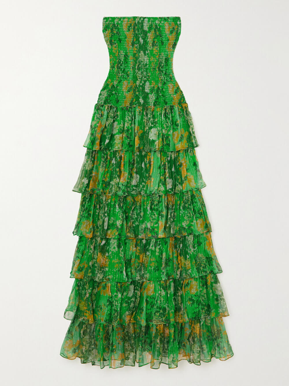 Penelope Strapless Layered Bandeau Floral Print Maxi Dress