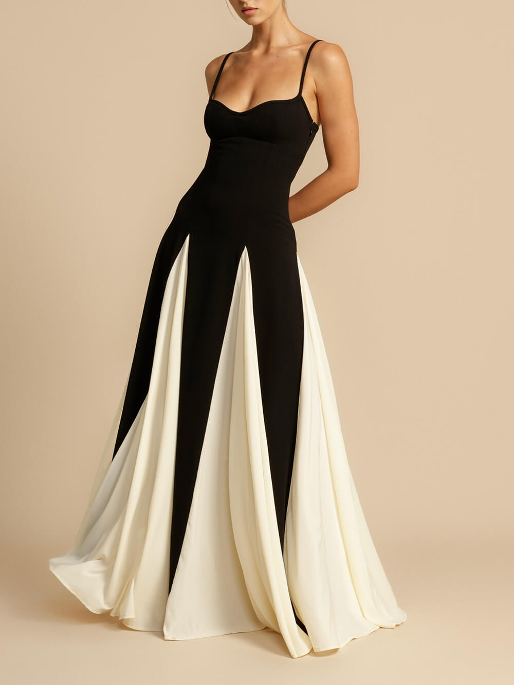 Wren Panelled Tulle A-Line Slip Maxi Dress