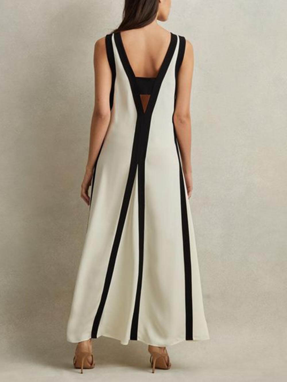 Alba Colorblock Reversible Style A-Line Maxi Dress