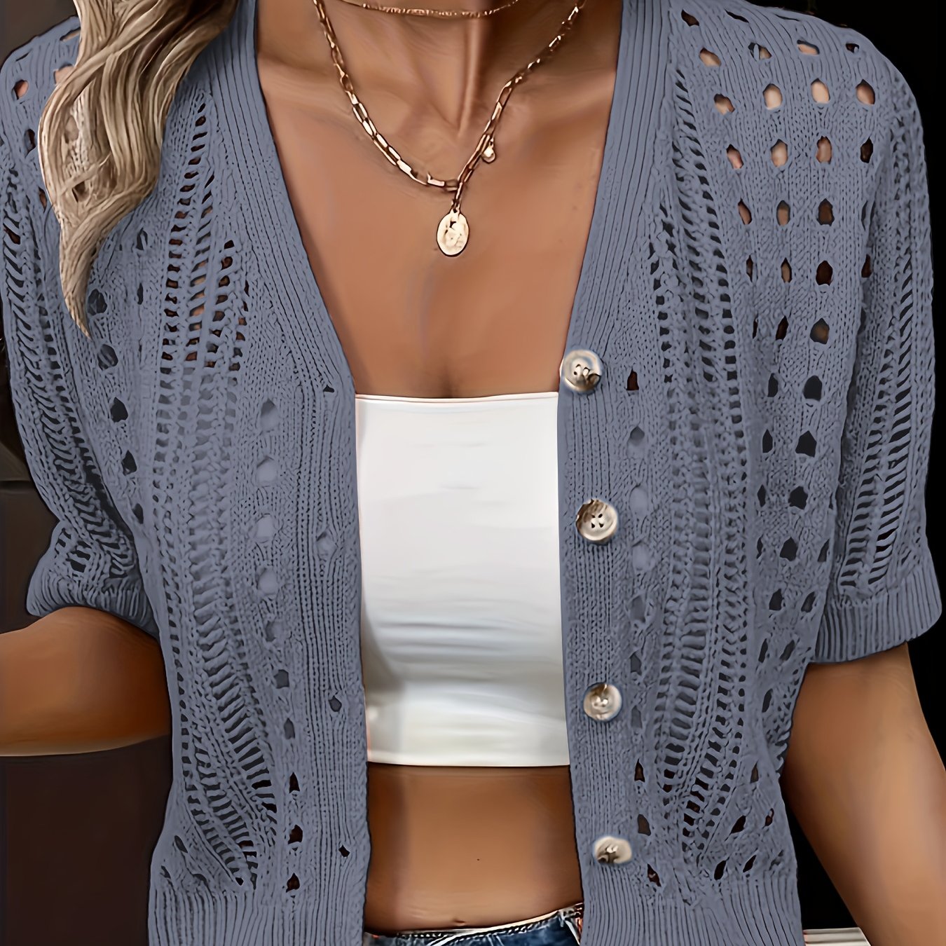 Rosalind Hollow Knit Cardigan