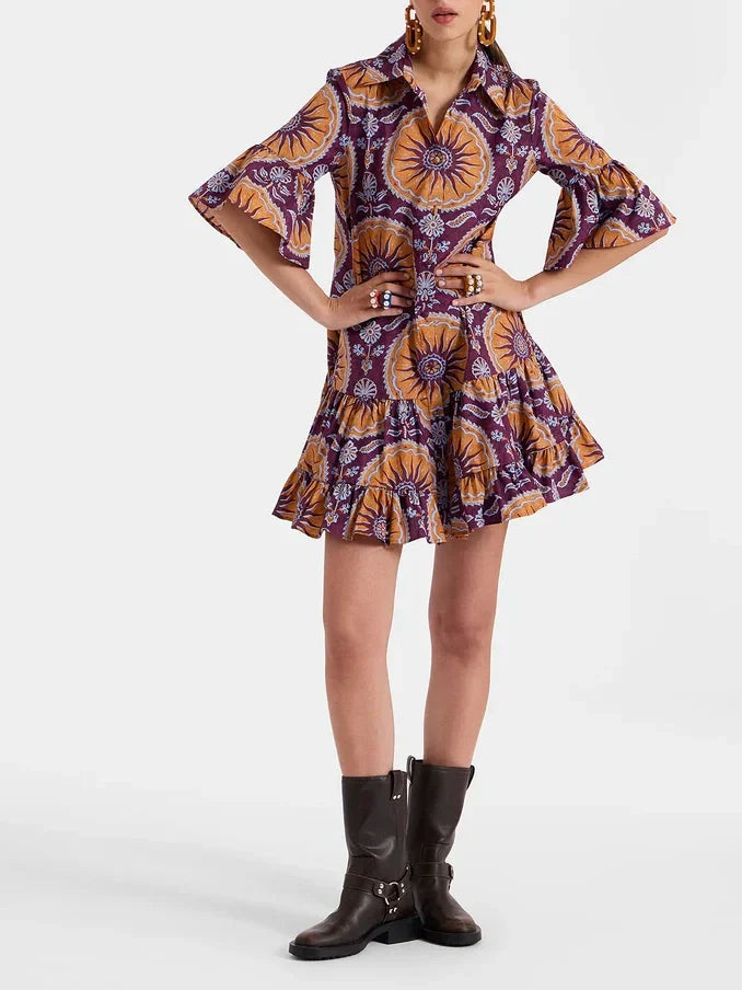 Astrid Dropped Waist Tiered Mini Dress