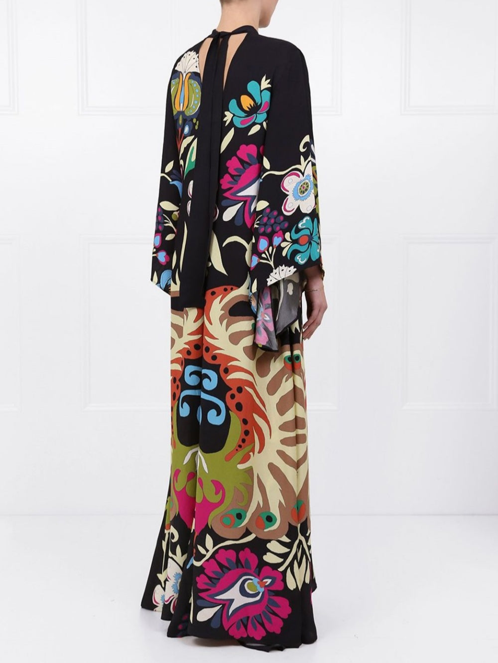 Mira Peacock Printed Maxi Dress