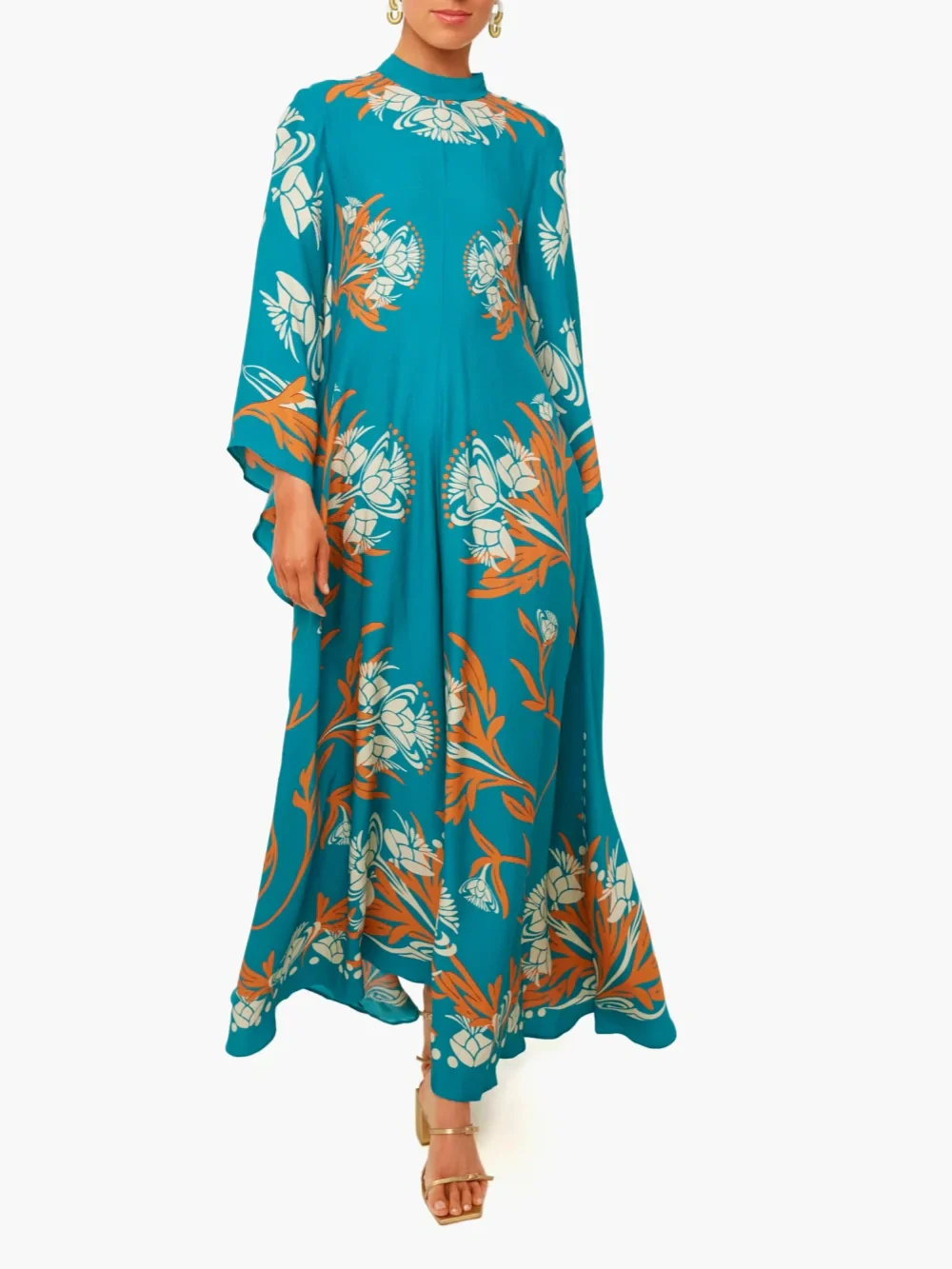 Nadia Vintage Stunning Print Maxi Dress