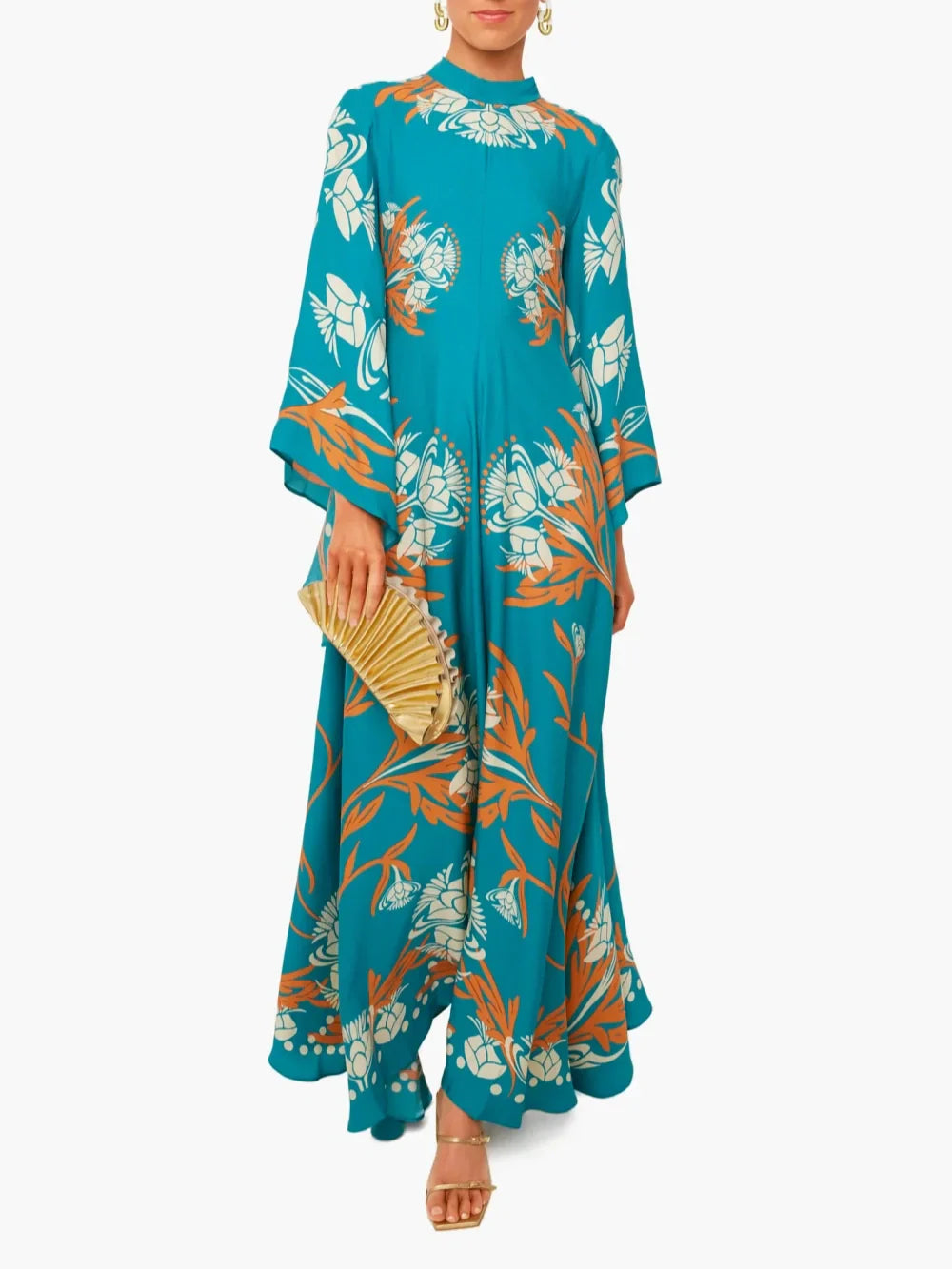Nadia Vintage Stunning Print Maxi Dress