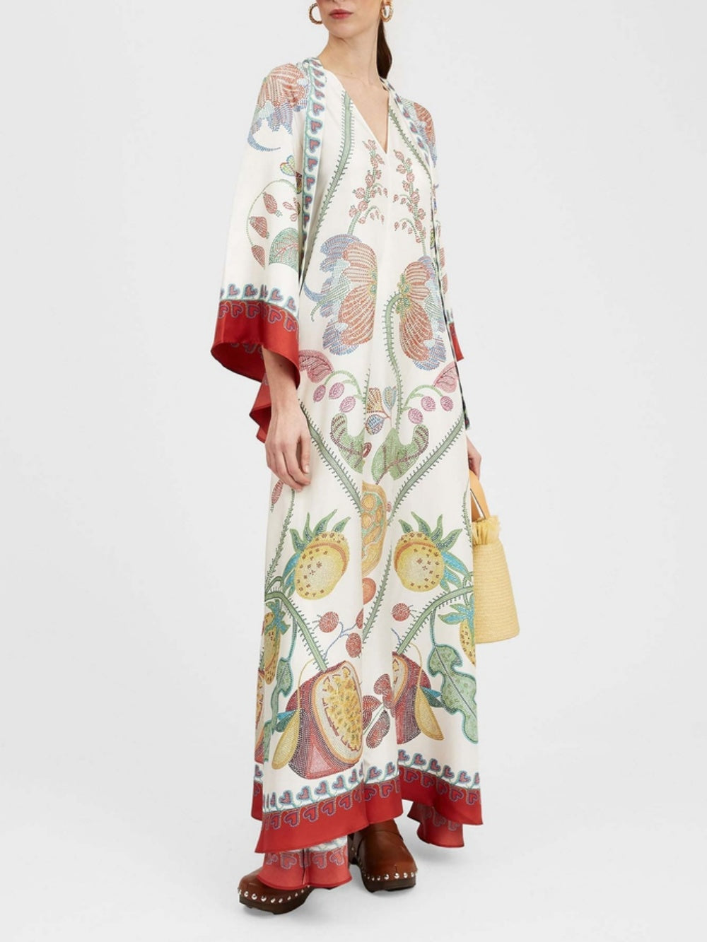 Thea Placed Ebony Print Maxi Dress