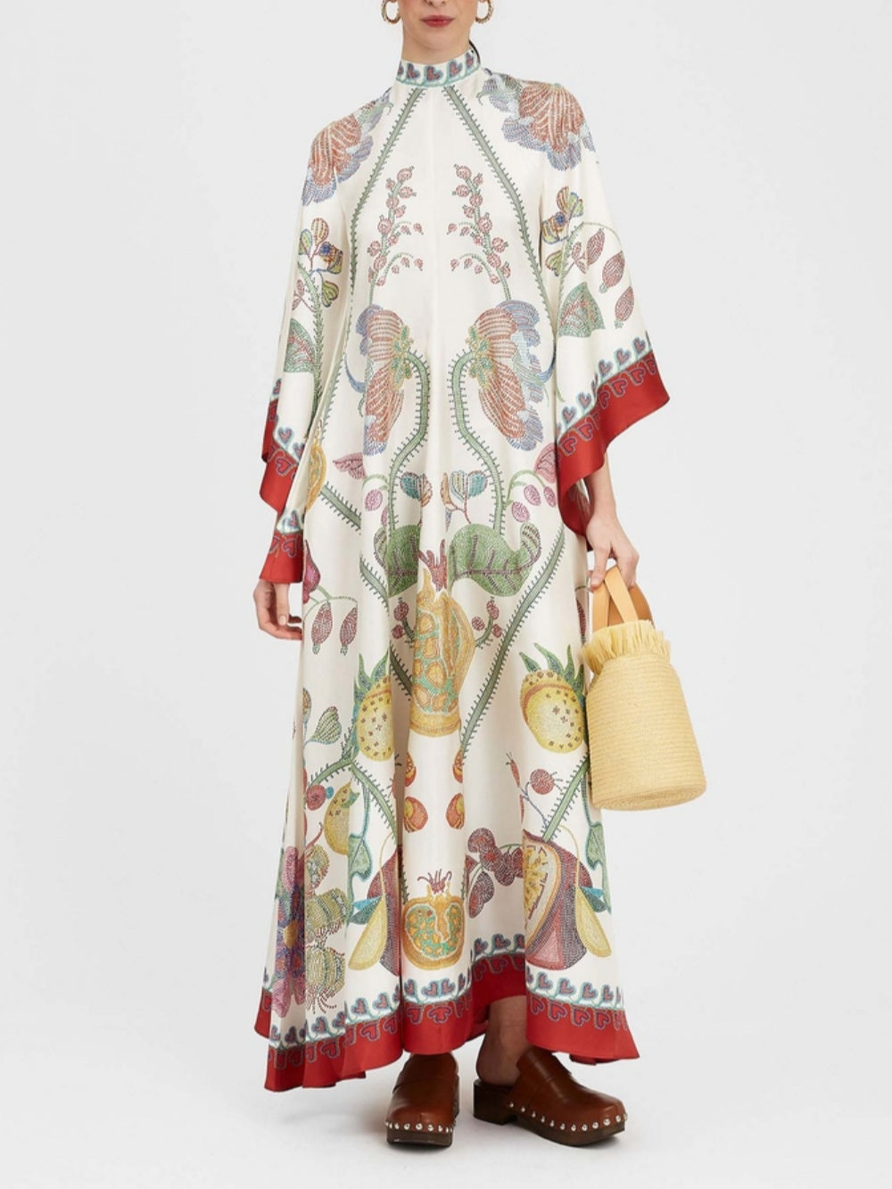 Thea Placed Ebony Print Maxi Dress