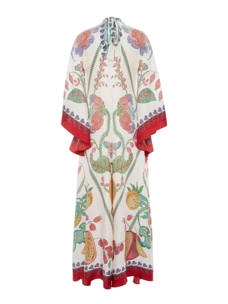 Thea Placed Ebony Print Maxi Dress