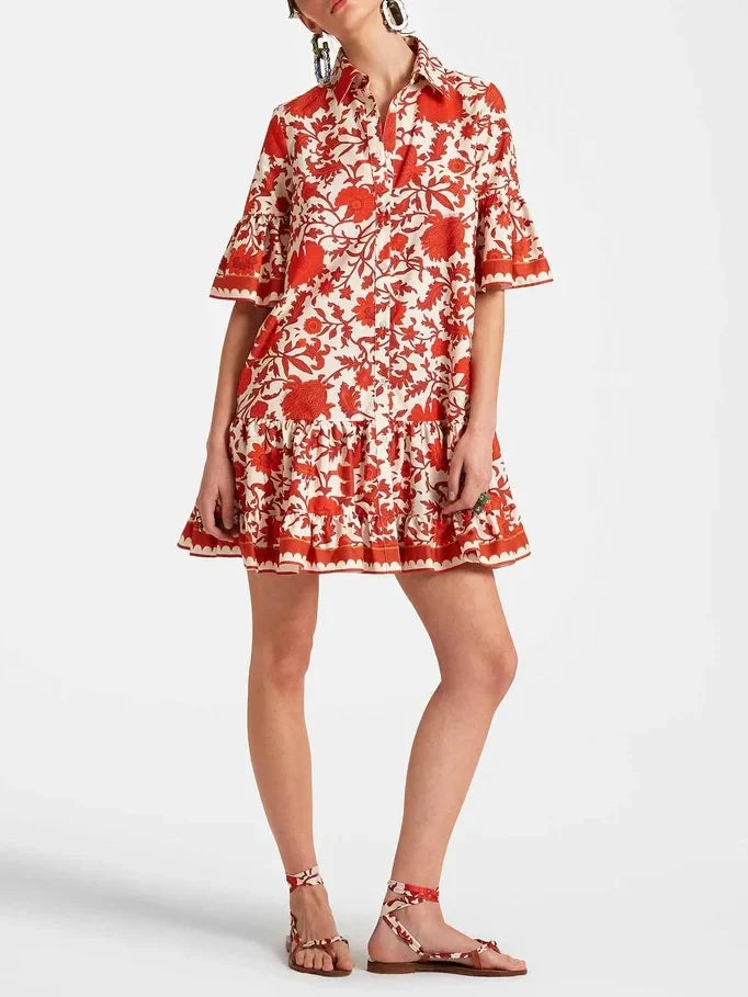 Saskia Autumn Prints Mini Dress