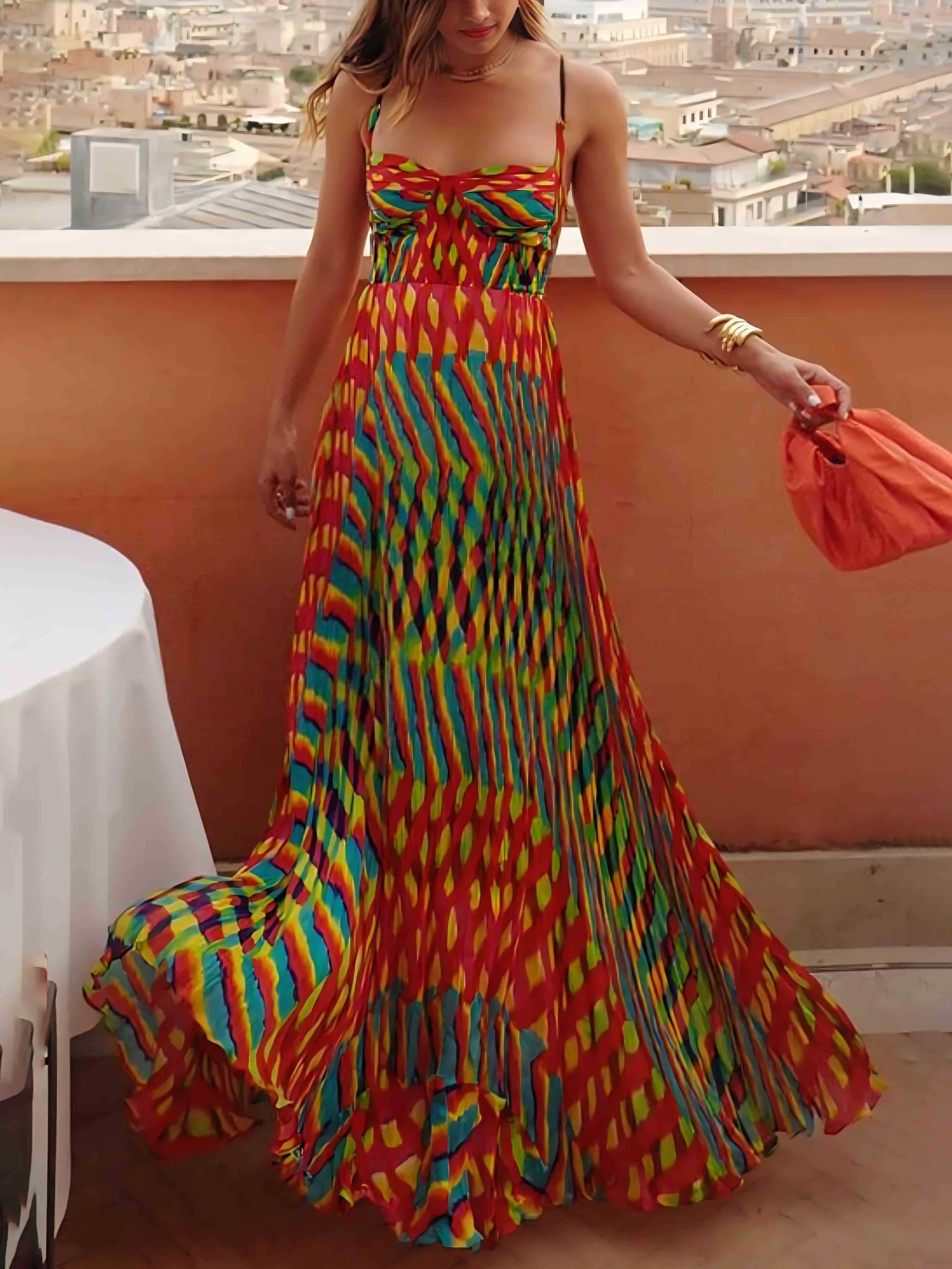 Elodie Personalized Painted Print A-Line Maxi Dress