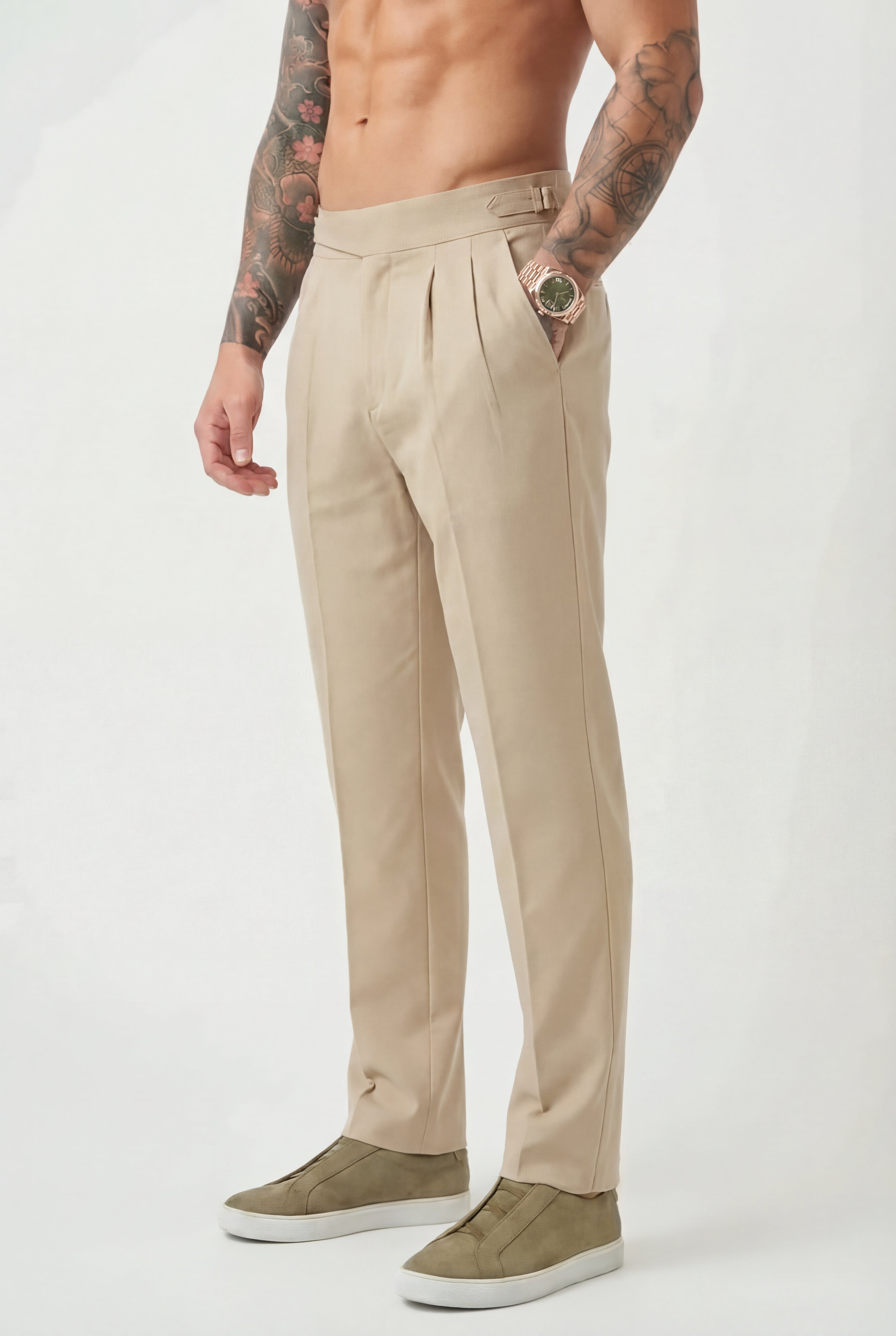 Lockhart Tailored Trousers – Cream