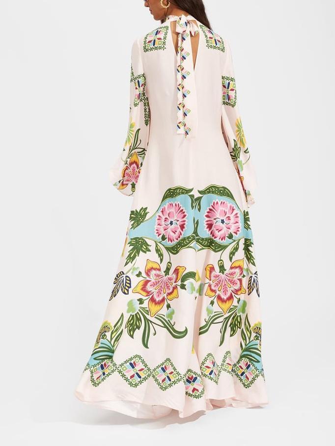 Hazel Sunshine Floral Print Flowing Maxi Dress
