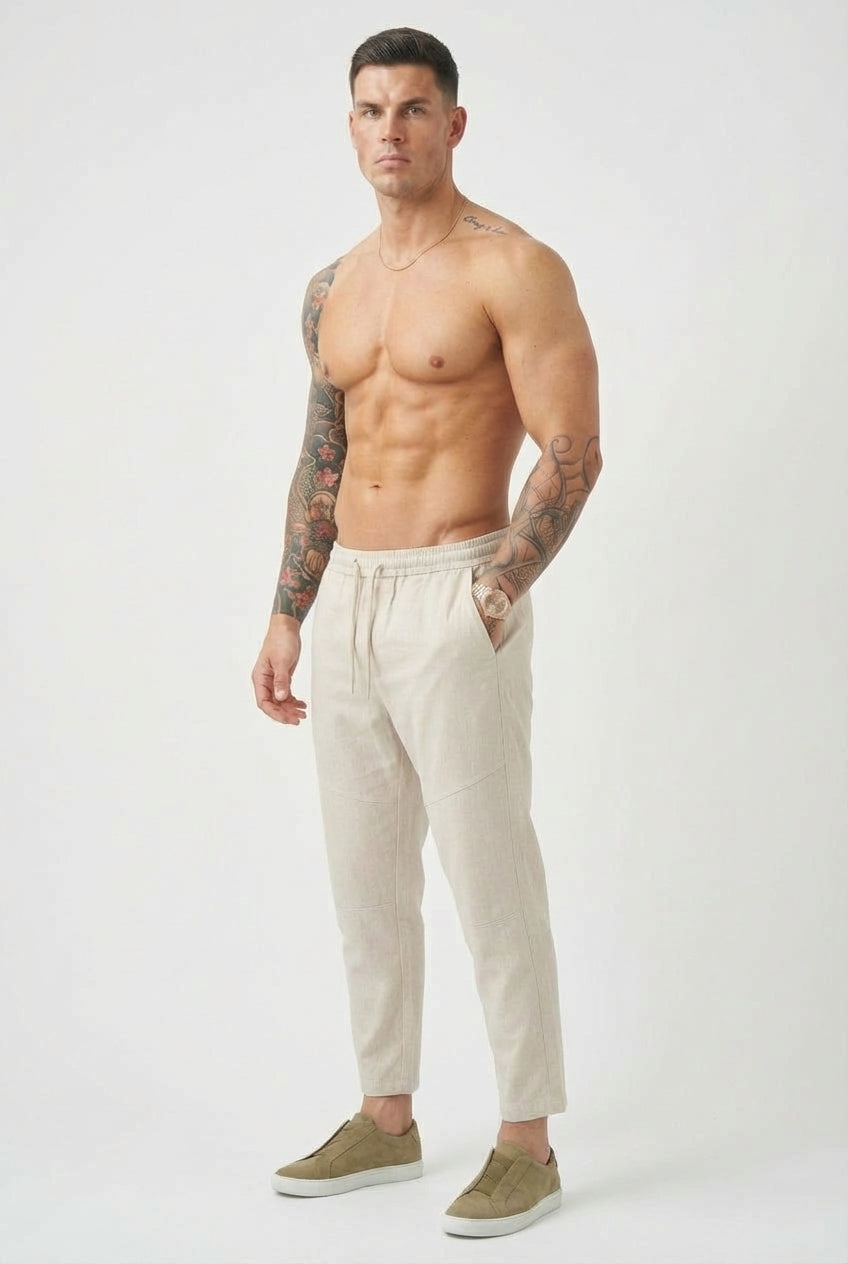 Kyoto Cropped Linen Trousers