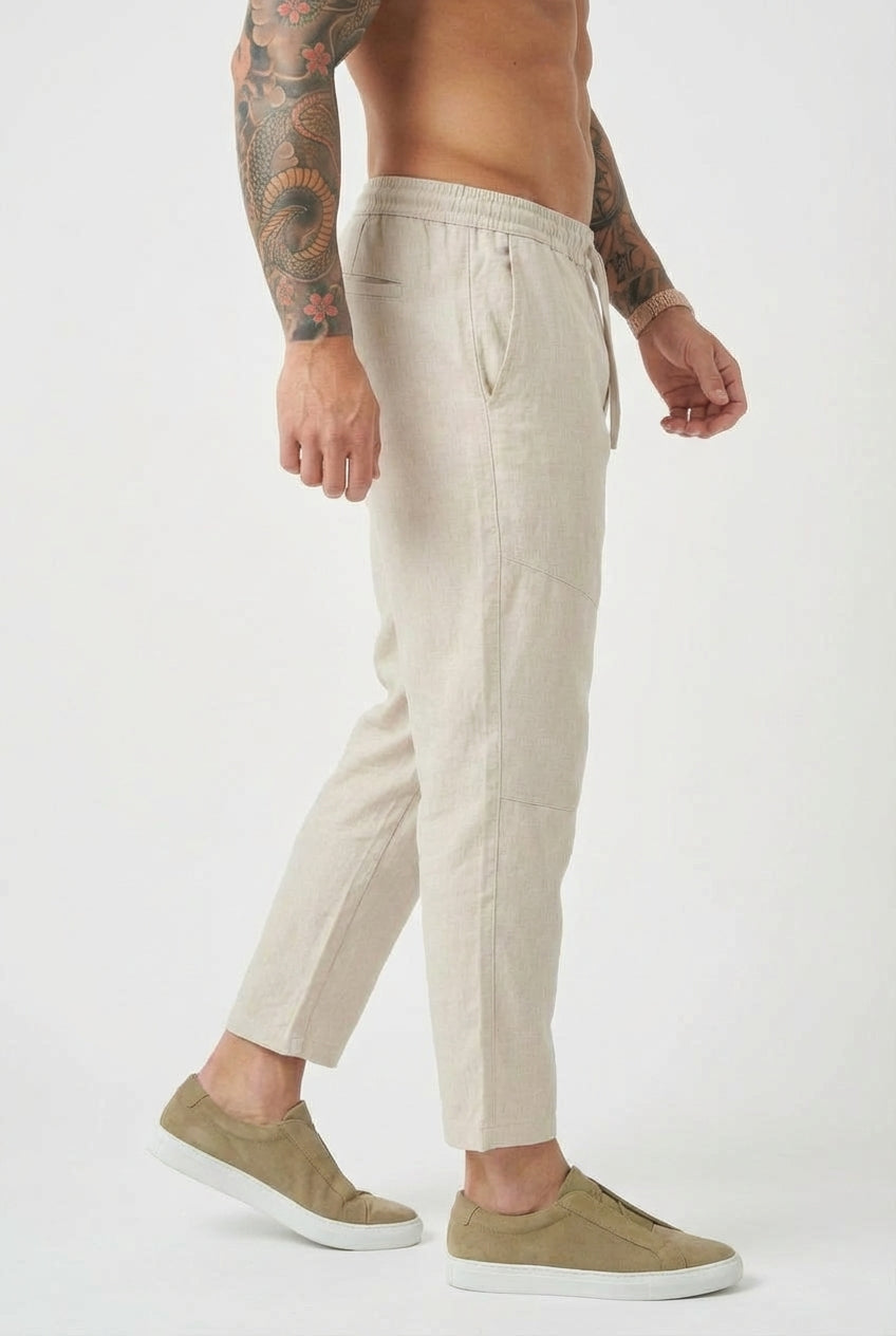 Kyoto Cropped Linen Trousers