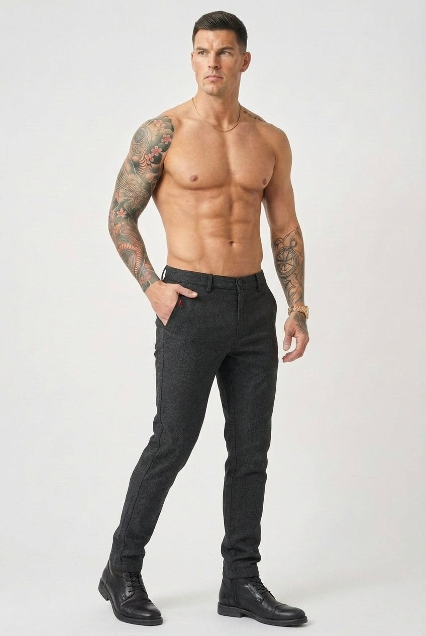 Luca Slim-Fit Trousers – Black