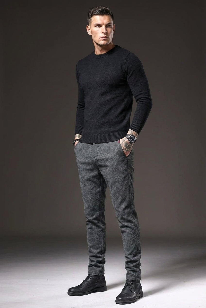 Luca Slim-Fit Trousers – Light Grey