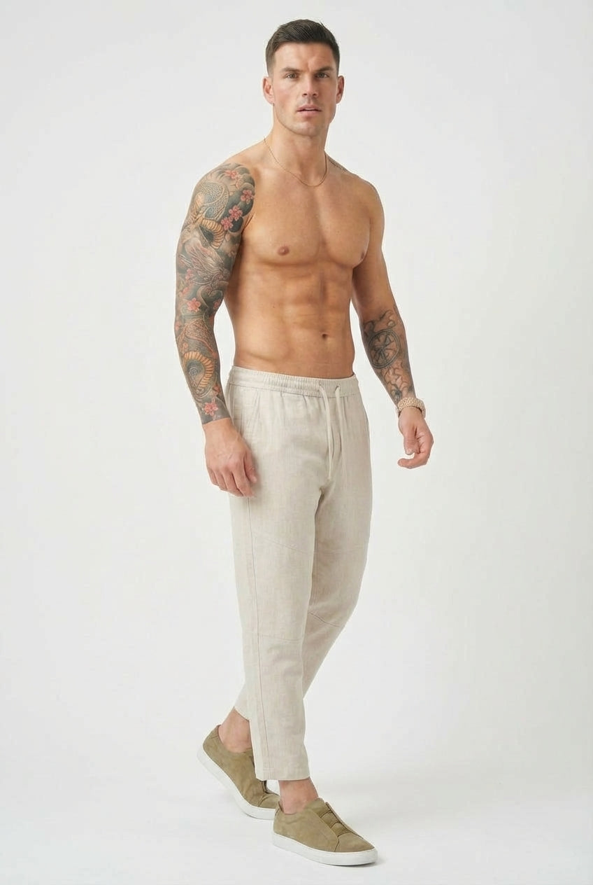 Kyoto Cropped Linen Trousers